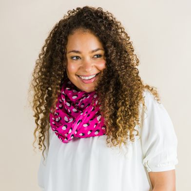 Pink Cotton Scarf with Shadow Dot Print by Peace of Mind